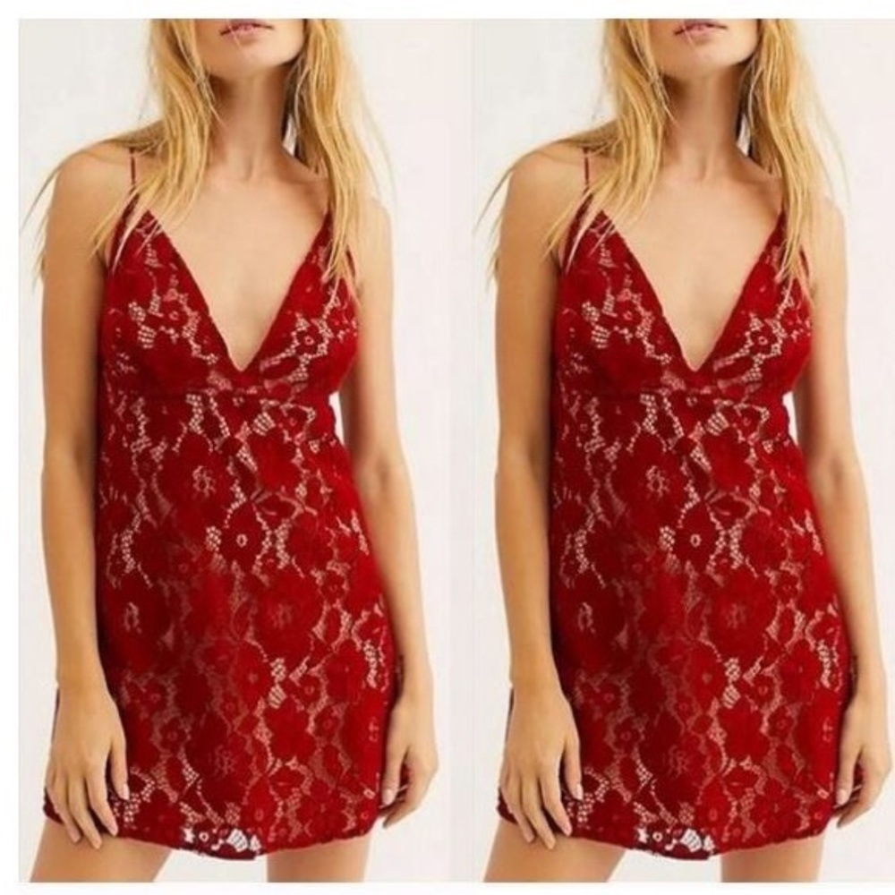 Free People Dangerous Lace Love Mini Dress